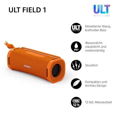 Sony ULT Field 1 - Kabelloser tragbarer Bluetooth-Lautsprecher mit ULT Power Sound, kraftvollem Bass, IP67, wasserdicht, staubdicht… – Ansicht 2