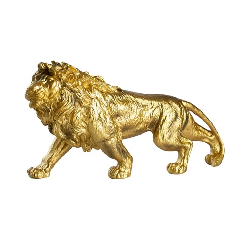 Figurine lion en résine d'art avec base épaisse, statue chic de qualité premium - 8