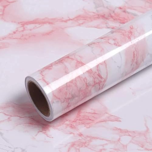 Image of New self-Adhesive Wallpaper and Wall Stickers Oil Proof Water Proof Heat Resistant for Kitchen Backsplash /Hotel /Wallpaper for Living Room /Bedroom & Cafe Walls (Pink)