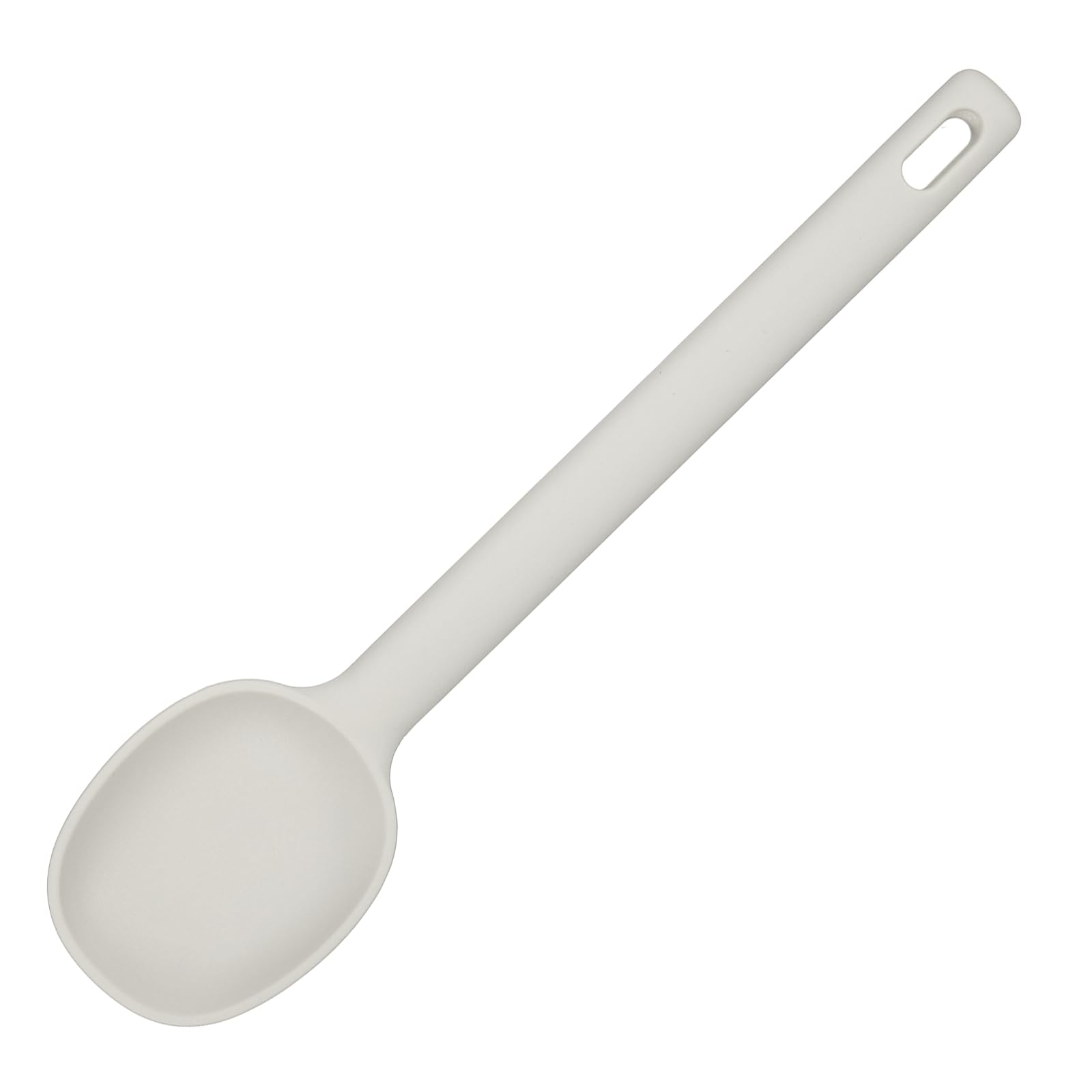 sourcing map Silicone Nonstick Mixing Spoon, 11" Heat Resistant Non-Stick Cooking Spoon Long Handle Flexible Spatula Kitchen Baking Tool for Stirring Ladling Serving Food, Beige