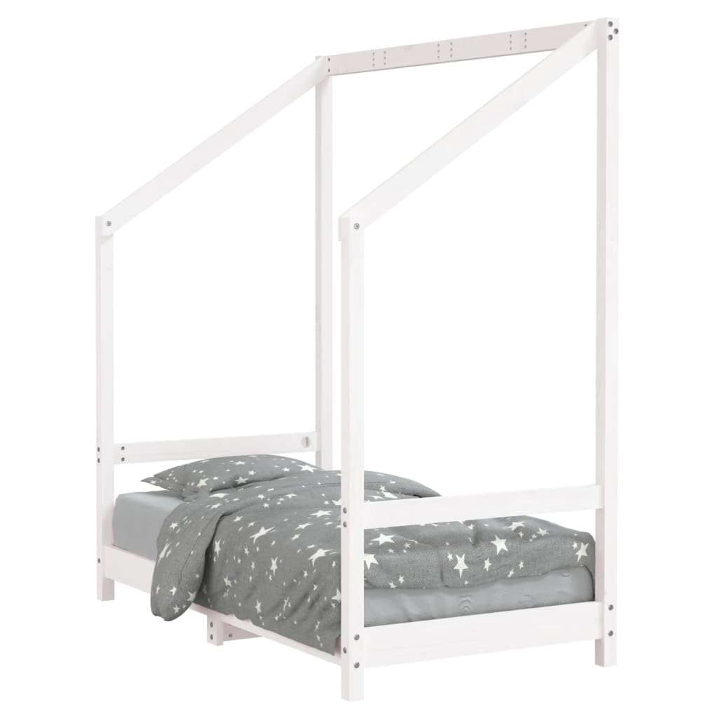 Gecheer Cuna para niños, cama para niños, cama para niños, cama infantil, cama para niña, cama para dormitorio, pequeña cuna de madera de pino, color blanco, 70 x 140 cm