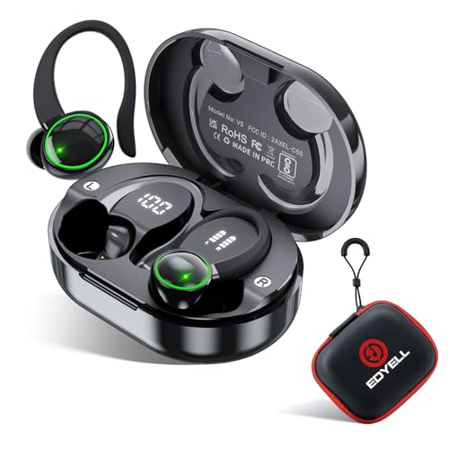 Image of EDYELL V5 True Wireless Earbud, Bluetooth 5.3 TWS 3D Stereo with Earhook, 48H Playtime, Touch Control, Earbuds with Dual-LED Display, IPX7 Waterproof Earphones Built-in Mic for Sport Running Workout