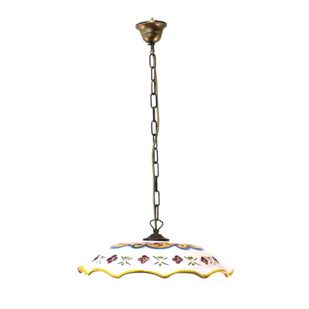 Generico Lampadario a sospensione in ceramica siciliana artigianale con catena per cucina, sala da pranzo Candida-40