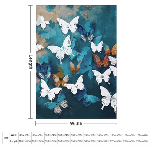 Couverture en flanelle douce et respirante avec imprimé papillon - 3