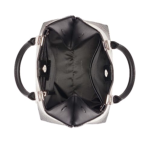 Image of Calvin Klein Women's Granite Geometric Satchel - 2 in 1, Vegan Leather, 2 Pockets