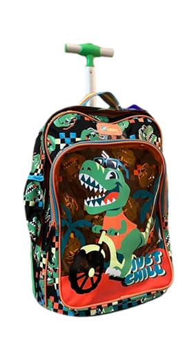 PUKET - Mochila Infantil com rodinha Puket Dinossauro Preto