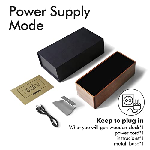 Wood Digital Alarm Clock Wooden Desk Clocks With Usb Ports Travel Alarm Small Bedside Table Snooze Alarm Clock With Temperature Minimalistic Room Decor Large Display For Bedroom Farmhouse Bathroom #TOP5