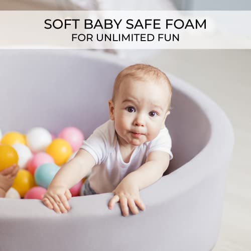 Large Foam Ball Pit For Toddlers - This Stylish Ball Pit Creates A Fun And Safe Play Area For Your Kids & Babies - Soft Ballpit That Fits Nicely With Any Decor - Balls Not Incl. #TOP4