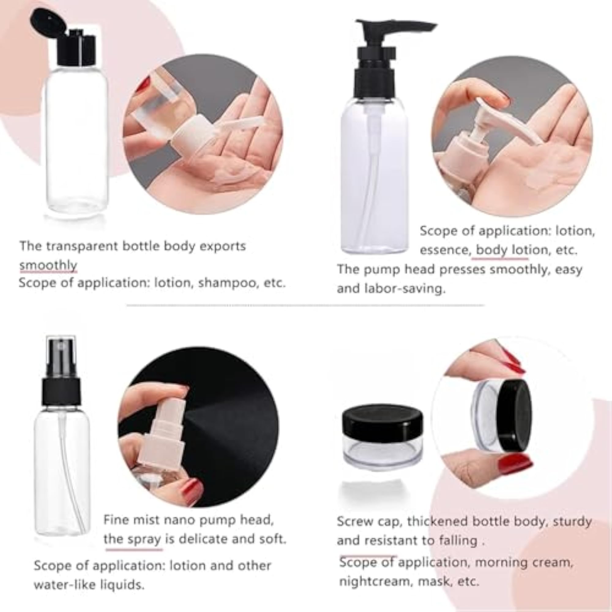 Travel Bottles for Toiletries, TSA Approved Silicone Containers