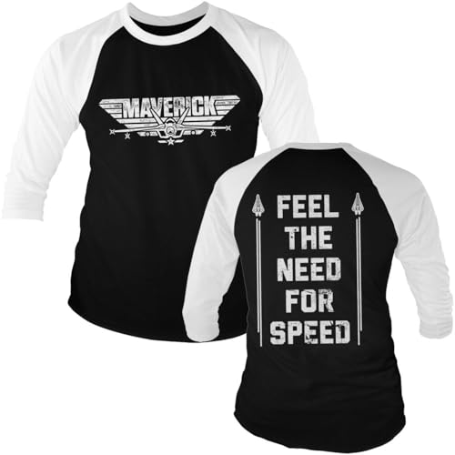 T-shirt Top Gun Maverick 3/4 fini les vêtements sans forme avec ce style baseball officiel