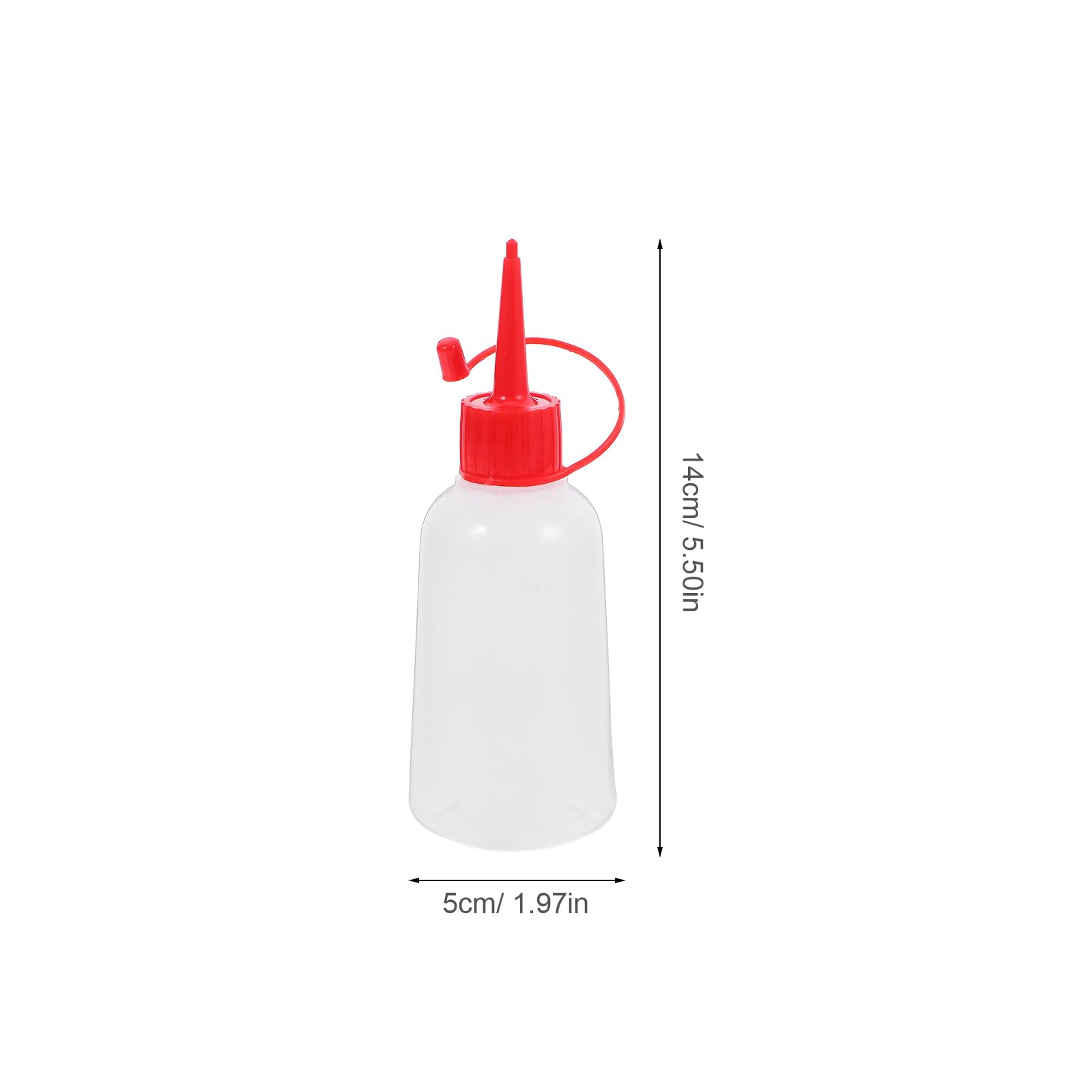 OSALADI 10 botellas de plástico transparentes con aplicador de punta estrecha para aplicar pegamento, botellas de color con punta de aguja, color rojo