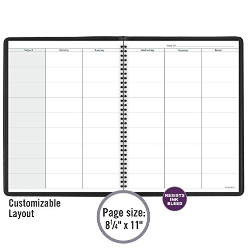 At-A-Glance Teacher Planner, 8-1/4" X 10-7/8", Undated Weekly & Daily Planner, Academic Lesson Plan Book For Family Homeschool Supplies, Agenda With Twin-Wire Binding, Black Leather (8015505) #TOP3