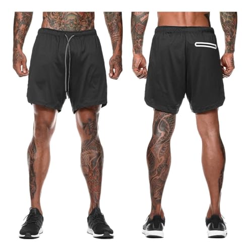 Short Masculino Esportivo 2x1 Térmico Com Compressão E Bolso Oculto Dry Fit Bermuda Para Treino Cicl
