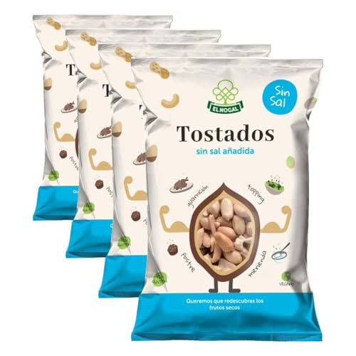 EL NOGAL Frutos Secos Cacahuete Repelado Tostado Sin Sal Bolsa, 130 G (Paquete de 4)
