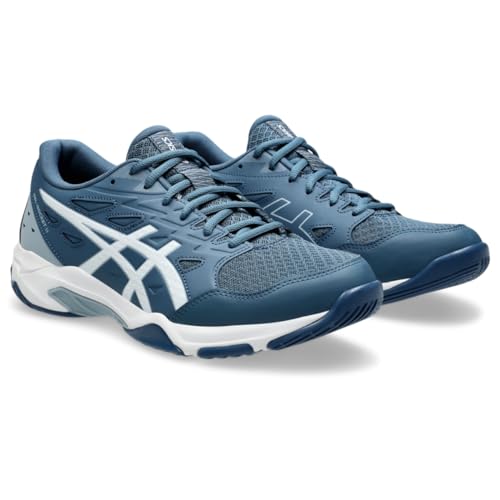 ASICS Men's Gel-Rocket 11 Volleyball Shoes, 8.5, Vintage Indigo/White - Thumbnail 2