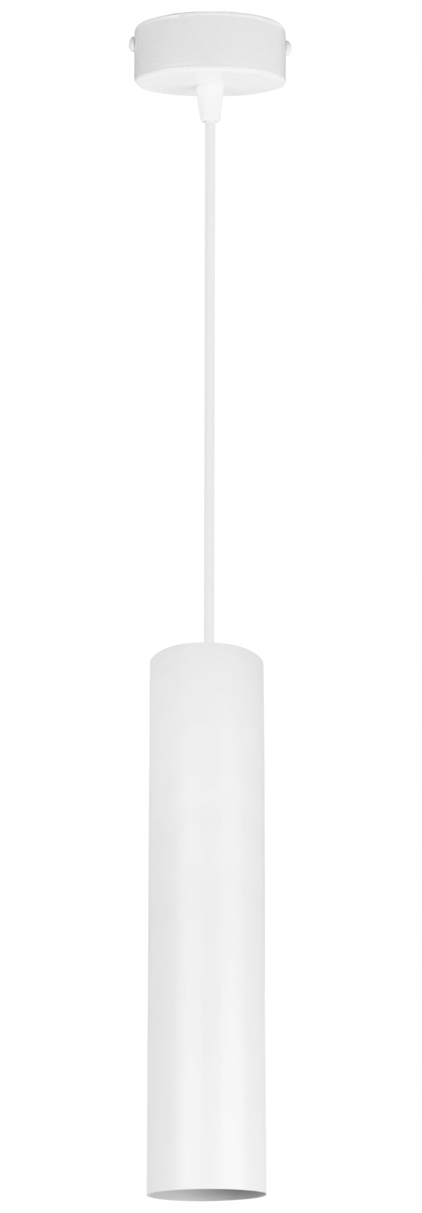 Light-Home Tuba lampa sufitowa wisząca - Nowoczesny żyrandol na sufit do sypialni salonu i kuchni w stylu loft - na 1 żarówkę GU10 - metalowy klosz biały