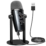 XZL USB Condenser Microphone for Gaming, Streaming, Recording, Podcasting, Plug and Play with 3.5mm
