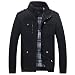 Produktbild Herren Herbst Klassische Denim-Jacke, Retro, Arbeit, Büro, Reißverschluss, Tasche, Slim Overwear, Schwarz, 3XL