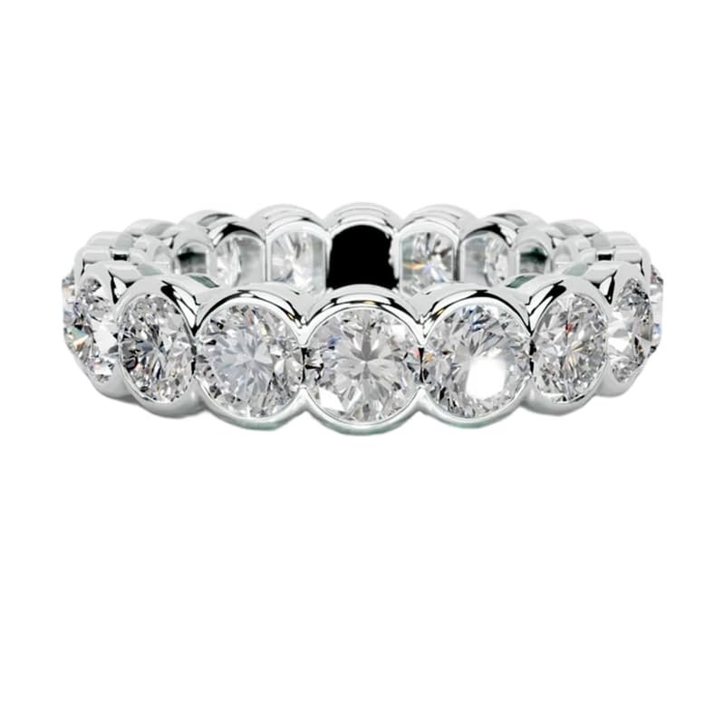 Bague d'éternité argent sertie de diamants de synthèse CZ éclat exceptionnel