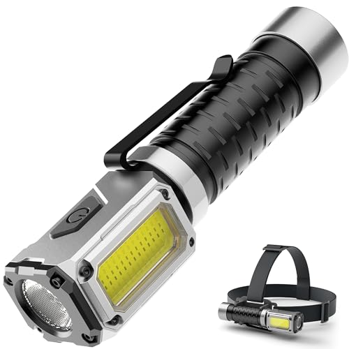 Lampe frontale LED rechargeable Anhay avec éclairage puissant rouge et vert COB pour camping
