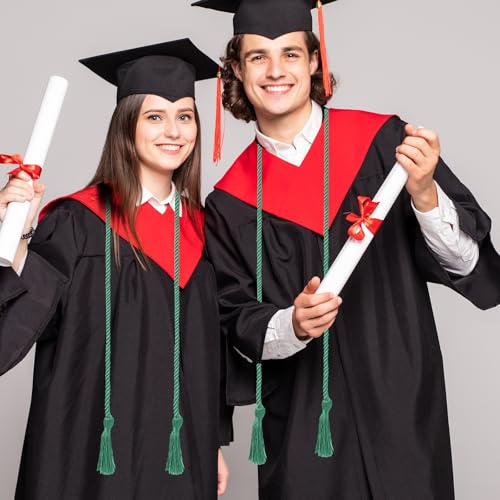Image of Graduation Honor Cord 68 inch Grad Braided Honor Cords with Tassel Honor Rope Grad Cords for Graduation Students Bachelor Master Doctoral Gown Grad Decor (Emerald Green)