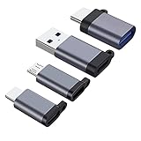 Adapter USB C auf Micro USB 4 Pack,USB Typ C zu Micro-USB Adapter Typ-C-Stecker auf USB 3.0-Buchse OTG-Kabel Konverter Unterstützt für SamsungS9 Huawei P40 Android Telefone
