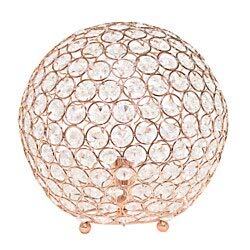 Elegant DesignsElipse 10 Inch Crystal Ball Sequin Table Lamp, Rose Gold