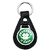Black Leather Shamrock and Roll Irish Rock Funny Humor Keychain