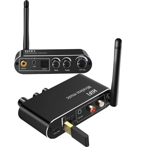 Image of MICROWARE Wireless Bluetooth 5.1 Receiver Optical Fiber Coaxial Audio Decoder Converter U Disk AUX in Lossless for Old Computer T-V (T01)