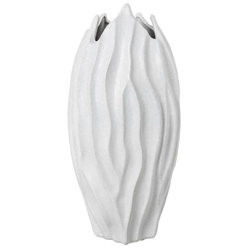 Vase de table en céramique blanc pour une déco de salon scandinave