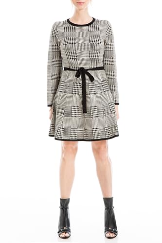 Max Studio Women's Knit Jacquard A-Line Bodycon Swing Style