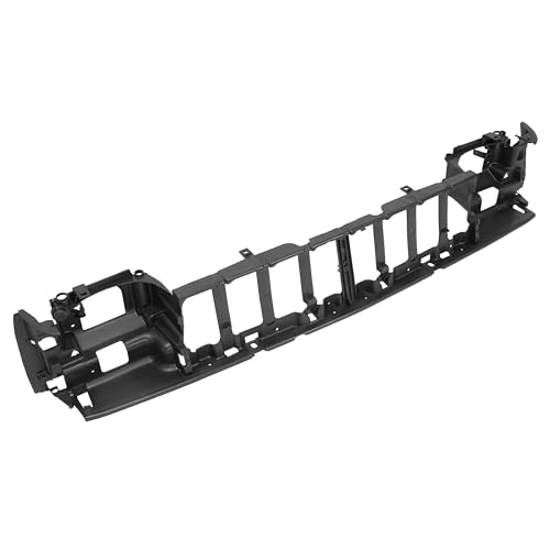 HECASA Header Panel Compatible with 1993-1996 Jeep Grand Cherokee Wagoneer Headlight Grille Mounting w/o Headlamp Leveling Device Hole Plastic Black Replacement for CH1220110 55054886
