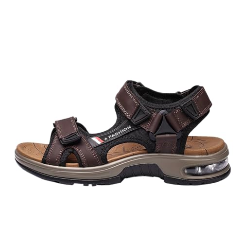 Men'S Beach Sandals - Outdoor Leisure Open Toe Genuine Faux Leather Lightweight Sandals for Large Size Water Shoes