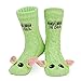 Disney The Mandalorian Chaussettes Baby Yoda - Chausson Chaussette Femme Hiver - Cadeau Star Wars (Vert)
