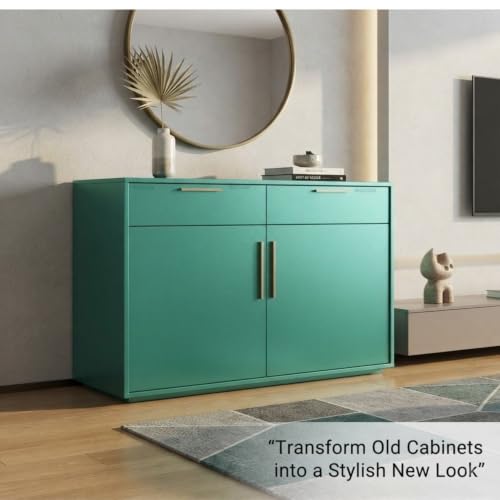 Image of WISDOM Teal Green Self Adhesive Peel and Stick Vinyl Wallpaper for Kitchen Cabinets, Wardrobe, Table, Desk, Drawer & Smooth Surfaces - Waterproof, Easy to Clean & Durable (20X72 in)