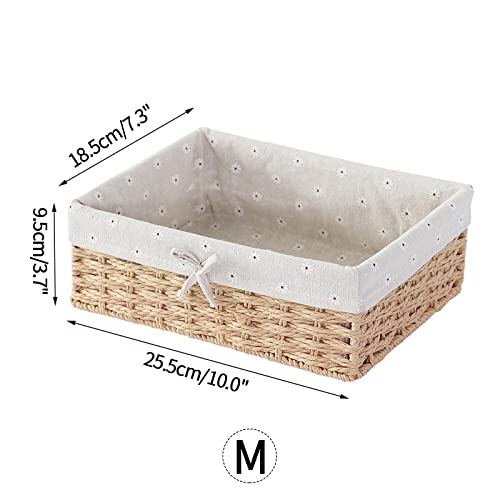 Cesta de Almacenamiento, Accesorios de Cocina y Dormitorio, Escritorio de ratán Tejido a Mano, Cesta de Mimbre, artículos para el hogar