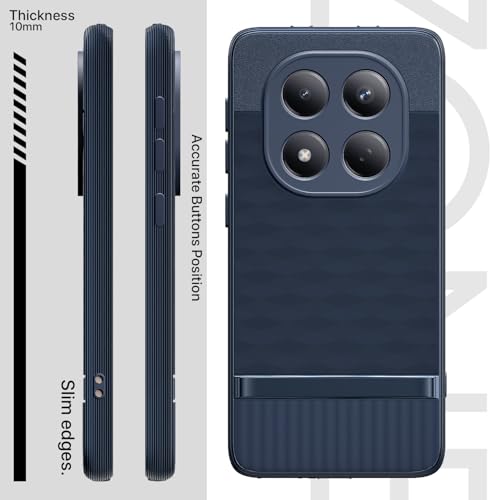 Image of Pikkme Back Cover for Redmi Note 15 Pro 5G Camera Protection 3D Hexa Cube Design Silicone Protective Bumper Case (Blue)