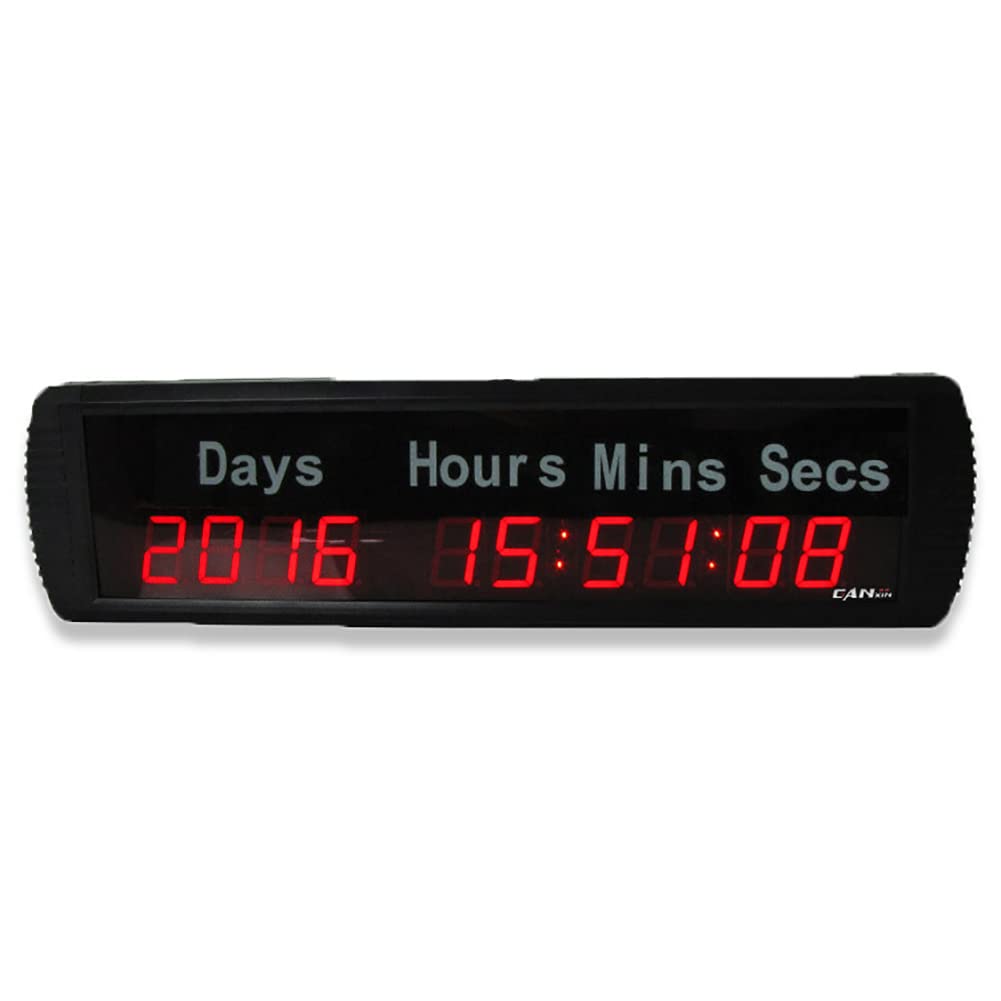 Reloj LED de cuenta regresiva de día, reloj de pared digital para días de cuenta atrás/arriba, temporizador de 24 horas con formato de minutos, perfecto para laboratorio, hogar, oficina