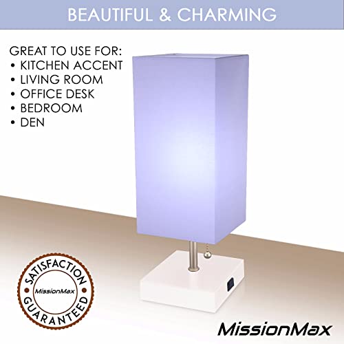 Missionmax Modern Lilac Small Table Lamp W Usb Quick Charging Port, Great For Led Bedside, Desk, Bedroom, And Nightstand Lamps Or Other Table Lights #TOP2