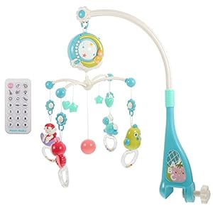 Baby Musical Crib Mobile Set: Nursery Crib Mobiles with Music Lights Reversible Pasgeboren Roterende Opknoping Rammelaar…