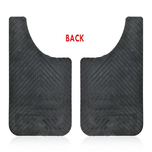 Image of AUTOXBERT Universal Rubber Mud Flaps for Pickups, SUVs, Trucks and Vans | 4PCS Heavy Duty All-Weather Splash Guards with Stainless Steel Night Reflectors, 19 inch x 11 inch, Drilling Required