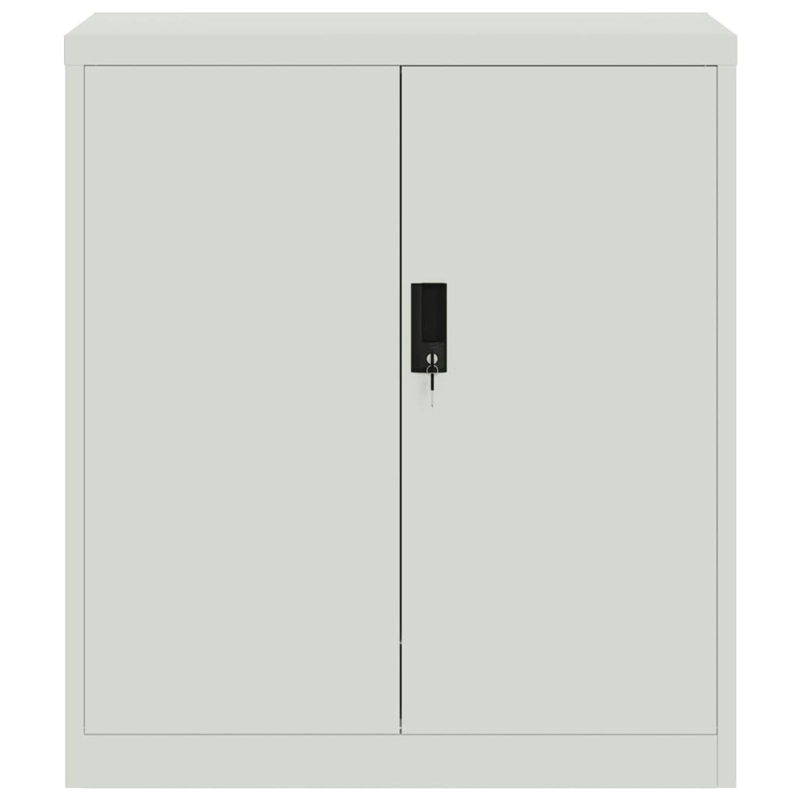 Gecheer Armadio Classificatore,Schedario,Armadietto a Chiave,Armadietto Documenti,Armadietto per Ufficio,Armadio per Ufficio,Armadietto in Metallo,Mobiletto Multiuso,Grigio Chiaro 79x40x90 cm Acciaio