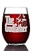 Movies On Glass - Premium Etched The Godfather Movie Engraved Logo Stemless Wine Glass 16 Ounces