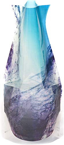MODGY Expandable Flower Vase, Plastic Decorative Modern Vases for Flowers Centerpieces Dining Table Decor Living Room Bathroom Wedding Office, Love Noir
