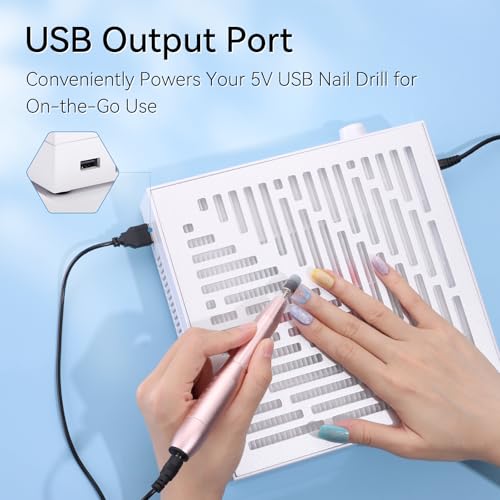 Image of Makartt Nail Dust Collector - Dust Collector Nail Tech Quite SYMPHONEE Dust Extractor Vacuum for Acrylic & Gel Nails Plug-in Ultra Thin Portable with Reusable Filter White