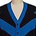 Classic Black & Blue Sweater Cardigan Coat Knitted Jacket Mens Superhero Costume Halloween Outfits
