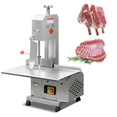 GZGHRZQS Sierra de Cinta eléctrica de Acero Inoxidable de 750 W para Cortar Huesos, Cortadora de Carne eléctrica de Alta Potencia para Uso en restaurantes, supermercados y cocinas domésticas