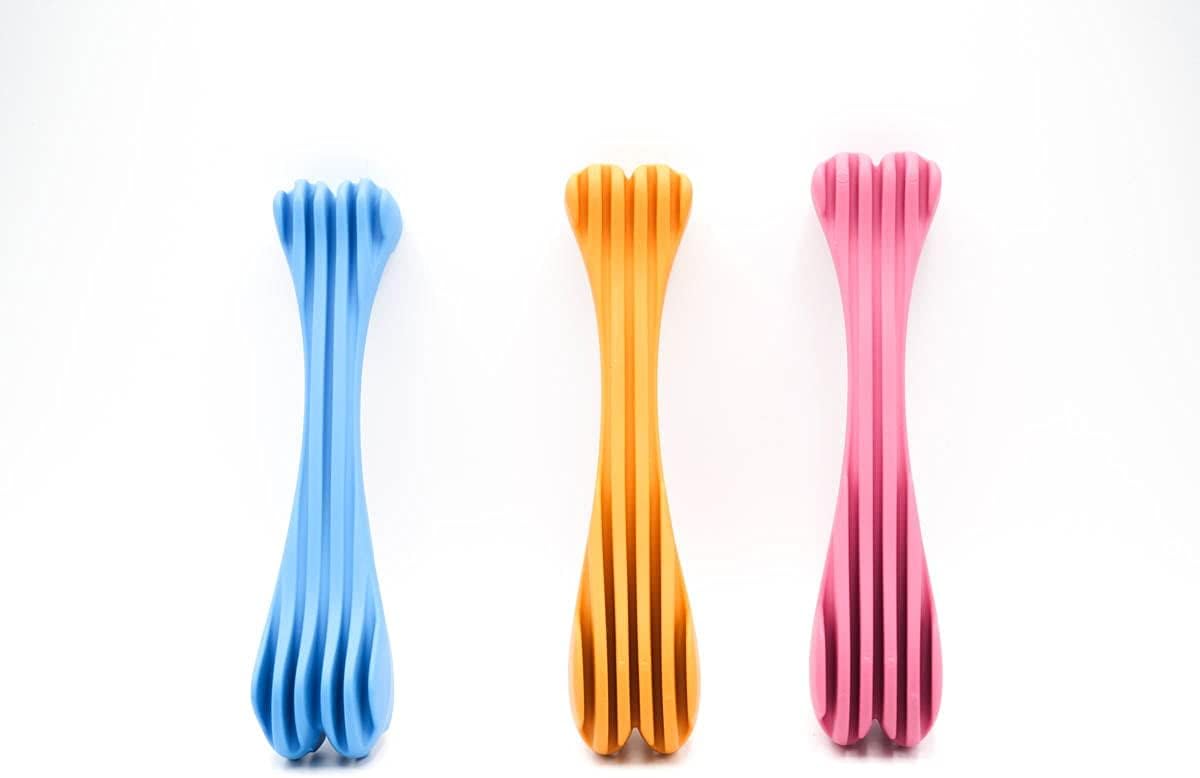 EcoPet Recycled 3 Pack Bone Shaped Dog Chew Toy Teeth Pet Mouth Play Puppy Tooth Resistant Durable Bite Pooch Oral Premium Interactive Training