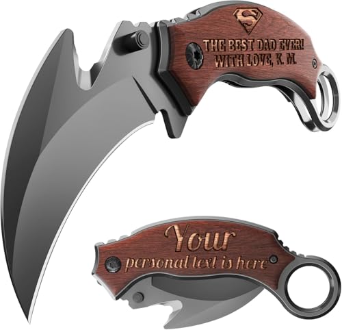 Custom Knife for Men and Women - Personalized Idea Gifts - Engraved Gifts for Dad Husband Boyfriend Wife Girlfriend - Customized Pocket Knives for Birthday - Best Unique Present X-42- 52 PS