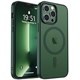 zapica Magnetic for iPhone 13 Pro Case, [Compatible with MagSafe] [Military Grade Drop Protection] Translucent Matte Shockproof Anti-Scratch Phone Cover, Forest Green